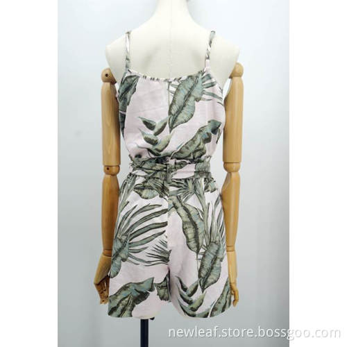 Sexy Women Grass Print jumpsuit